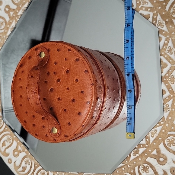 Furla| Ostrich mini bag with top handle NWOT - Picture 7 of 10